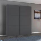 Rauch Aurelio 175cm Metallic Grey 2 Door Sliding Wardrobe