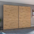 Rauch Aurelio 261cm Artisan Oak 2 Door Sliding Wardrobe