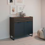 Rauch Barea 2 Door Chest - Metallic Grey and Atlantic Dark Oak