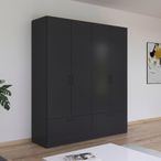 Rauch Bari 181cm 4 Door Wardrobe with Drawers - Metallic Grey