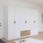 Rauch Bari 271cm 6 Door Wardrobe - Alpine White and Artisan Oak
