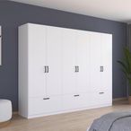 Rauch Bari 271cm 6 Door Wardrobe with Drawers - Alpine White