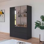 Rauch Costa 136cm 3 Door Combi Wardrobe - Metallic Dark Grey