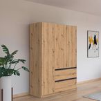 Rauch Costa 136cm 3 Door Wardrobe with Drawers - Artisan Oak