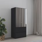 Rauch Costa 91cm 2 Door Combi Wardrobe - Metallic Dark Grey