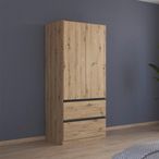 Rauch Costa 91cm 2 Door Wardrobe with Drawers - Artisan Oak