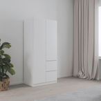 Rauch Costa 91cm 2 Door Wardrobe with LHF Drawers - Alpine White