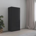 Rauch Costa 91cm 2 Door Wardrobe with LHF Drawers - Metallic Dark Grey