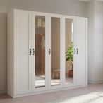 Rauch Cottage 226cm 5 Door Mirror Wardrobe - Alpine White