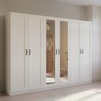 Rauch Cottage 271cm 6 Door Mirror Wardrobe - Alpine White