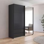 Rauch Elara 181cm 2 Door Combi Sliding Wardrobe - Metallic Dark Grey