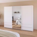 Rauch Elara 271cm 3 Door Combi Sliding Wardrobe - Alpine White