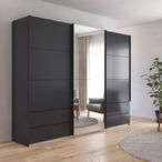 Rauch Elara 271cm 3 Door Combi Sliding Wardrobe - Metallic Dark Grey