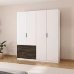 Rauch Koda 181cm 4 Door Wardrobe with RHF Drawers - Alpine White