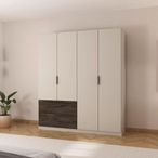 Rauch Koda 181cm 4 Door Wardrobe with RHF Drawers - Champagne
