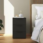 Rauch Flipp 3 Drawer Bedside Cabinet with Adjustable Height - Graphite
