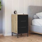 Rauch Flipp 3 Drawer Bedside Cabinet with Metal Base - Artisan Oak and Graphite