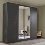 Rauch Modi 226cm 4 Door Wardrobe with Mirror - Metallic Dark Grey
