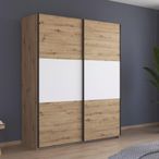 Rauch Neo 175cm 2 Door Sliding Wardrobe - Artisan Oak and Alpine White