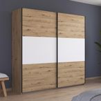 Rauch Neo 218cm 2 Door Sliding Wardrobe - Artisan Oak and Alpine White