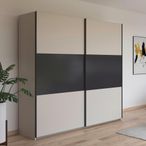 Rauch Neo 218cm 2 Door Sliding Wardrobe - Champagne and Metallic Dark Grey