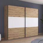 Rauch Neo 261cm 2 Door Sliding Wardrobe - Artisan Oak and Alpine White