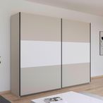 Rauch Neo 261cm 2 Door Sliding Wardrobe - Champagne and Alpine White