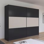 Rauch Neo 261cm 2 Door Sliding Wardrobe - Metallic Dark Grey and Champagne