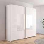 Rauch Ruga 226cm 2 Door Sliding Wardrobe - Alpine White and White Glass