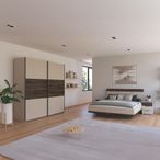 Rauch Sajo 160cm Bedroom Set with Wardrobe - Champagne and Atlantic Dark Oak