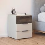 Rauch Sajo 3 Drawer Bedside Cabinet - Champagne and Atlantic Dark Oak
