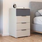 Rauch Sajo 4 Drawer Chest - Champagne and Metallic Dark Grey