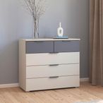 Rauch Sajo 3+2 Drawer Chest - Champagne and Metallic Dark Grey