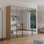 Rauch Skyla 226cm 5 Door Mirrored Wardrobe - Artisan Oak