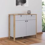Rauch Credo 2 Door Small Sideboard - 100cm - Silk Grey and Artisan Oak
