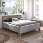 Rauch Credo 5ft King Size Bed - Silk Grey and Artisan Oak