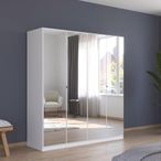 Rauch Reflect 181cm 4 Door Mirrored Wardrobe with Interior Division - Alpine White
