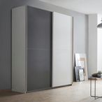 Rauch Saturn 175cm 2 Door Sliding Wardrobe with Extras - Alpine White and Metallic Dark Grey