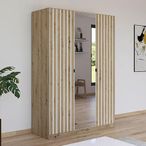 Rauch Genua 136cm 3 Door Wardrobe with Mirror - Artisan Oak and Alpine White