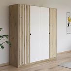Rauch Genua 181cm 4 Door Wardrobe Type A - Artisan Oak and Alpine White