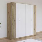 Rauch Genua 181cm 4 Door Wardrobe Type B - Artisan Oak and Alpine White