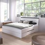 Rauch Corvo 6ft Queen Size Bed - Alpine White and Metallic Dark Grey
