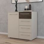 Rauch Luana 1 Door Small Sideboard - 80cm - Champagne and Atlantic Dark Oak