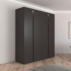Rauch Luana 201cm 4 Door Wardrobe with Lighting - Graphite and Atlantic Dark Oak