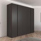 Rauch Luana 251cm 5 Door Wardrobe - Graphite and Atlantic Dark Oak