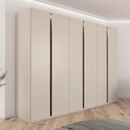 Rauch Luana 301cm 6 Door Wardrobe with Lighting - Champagne and Atlantic Dark Oak