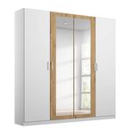Rauch Miro 181cm 4 Door Wardrobe with Mirror - Alpine White and Artisan Oak