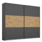 Rauch Miro 218cm 2 Door Sliding Wardrobe - Metallic Dark Grey and Artisan Oak