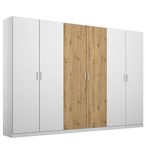 Rauch Miro 271cm 6 Door Wardrobe - Alpine White and Artisan Oak