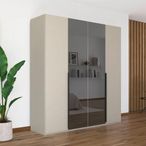 Rauch Paola 201cm 4 Door Wardrobe - Champagne and Grey Glass